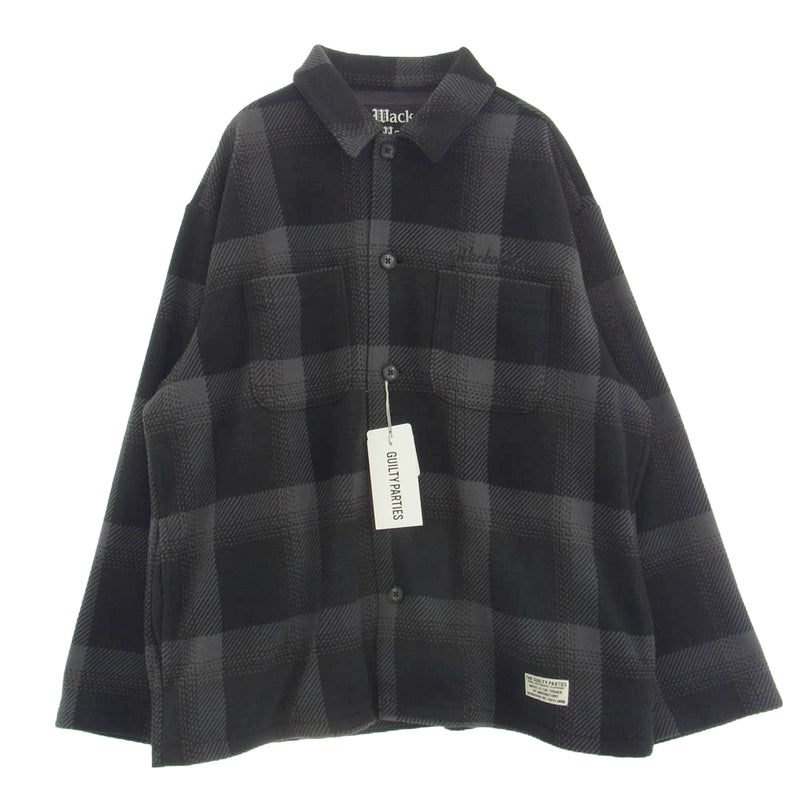 WACKO MARIA ワコマリア 24AW 24FW-WMO-BL25 FLEECE SHIRT TYPE2 フリース シャツ ジャケット タイプ2 ブラック系 グレー系 M【新古品】【未使用】【中古】