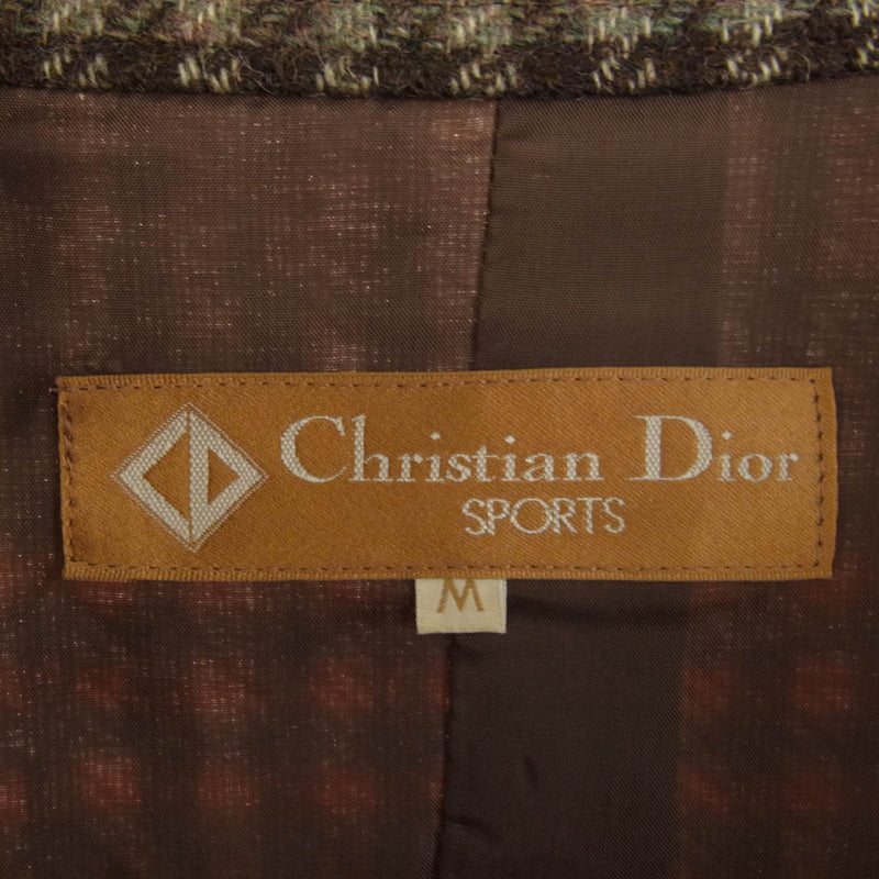 Christian Dior クリスチャンディオール 05D1170 SPORTS チェック ウール スタンドカラー ジャケット ブラウン系 M【中古】