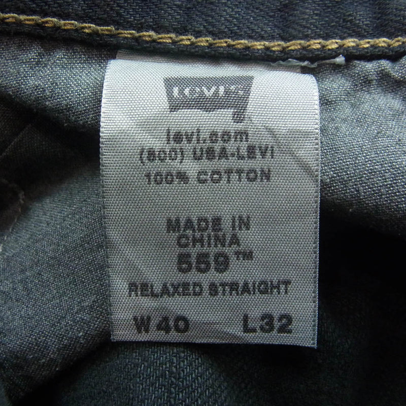 Levi's リーバイス 559 701s 005590179 Relaxed Straight 後染め 黒染め スモールe 5ポケット リラックスストレート デニムパンツ ジーンズ ブラック系 W40L32【中古】