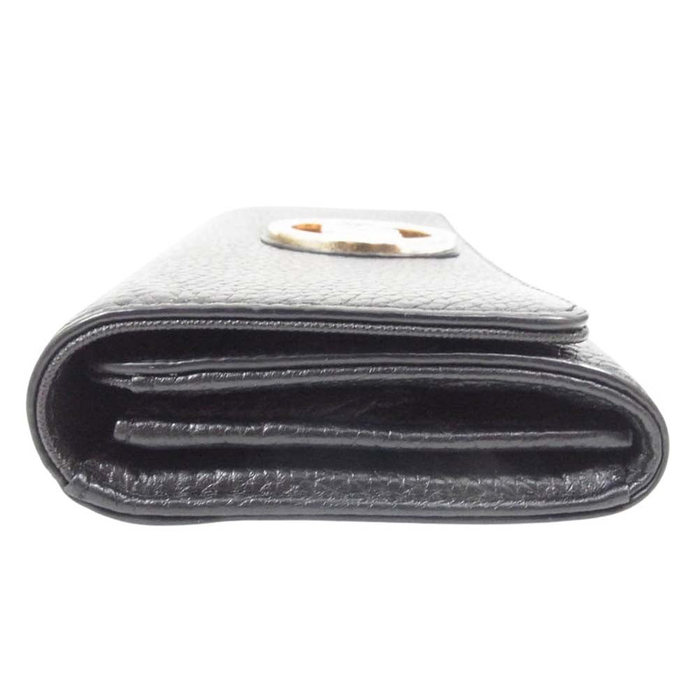 Michael Kors マイケルコース サークルMK レザー ロングウォレット 長財布 ブラック系【極上美品】【中古】