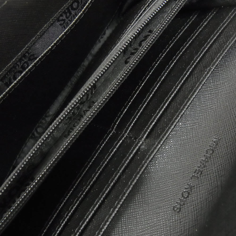 Michael Kors マイケルコース サークルMK レザー ロングウォレット 長財布 ブラック系【極上美品】【中古】
