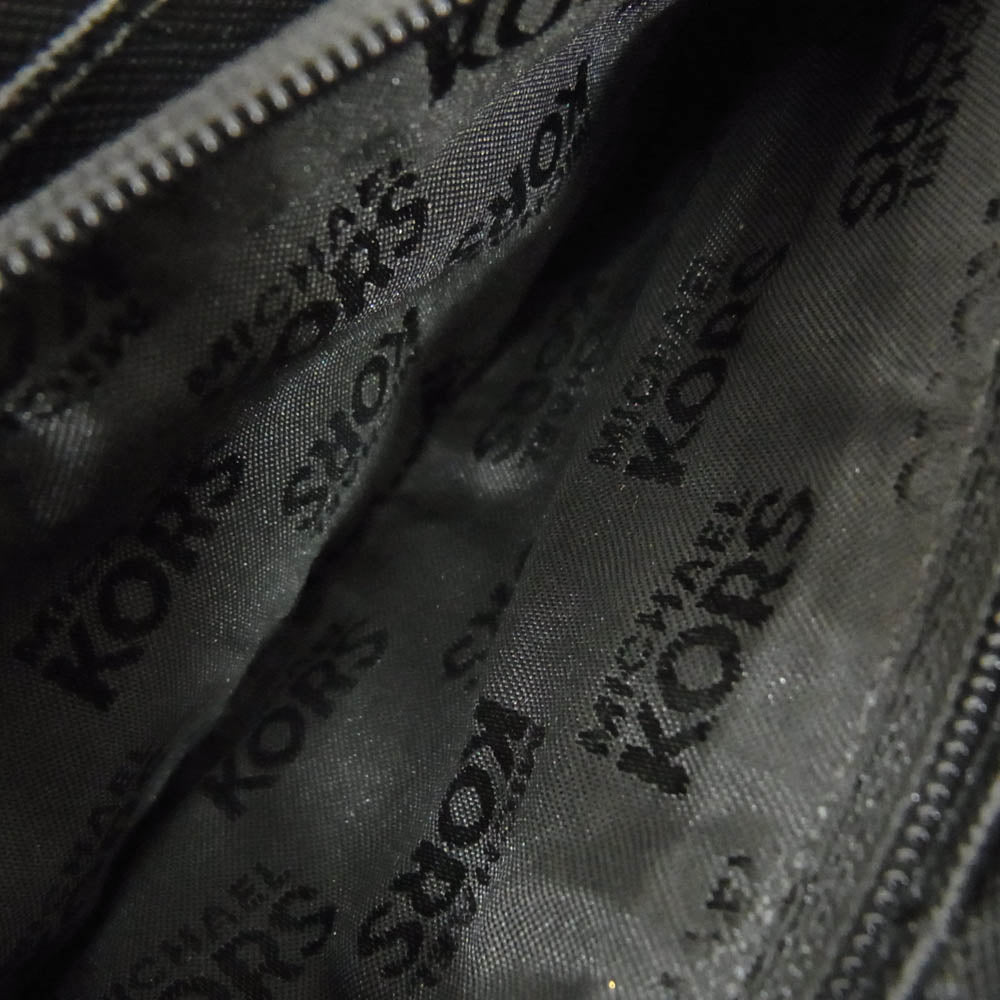 Michael Kors マイケルコース サークルMK レザー ロングウォレット 長財布 ブラック系【極上美品】【中古】
