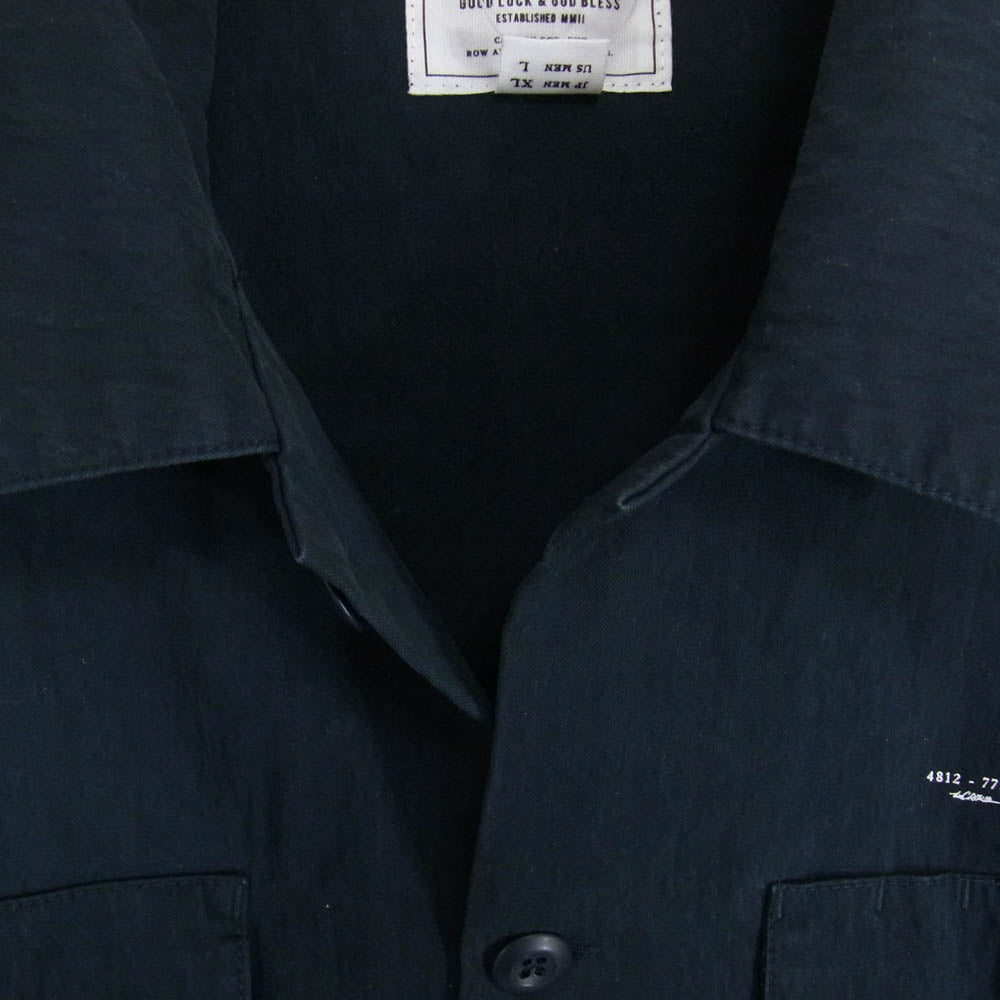 CRIMIE クライミー CR01-02L1-SL01 NYLON & COTTON MILITARLY SHIRT ナイロン コットン ロゴ ミリタリー シャツ ネイビー系 XL【中古】