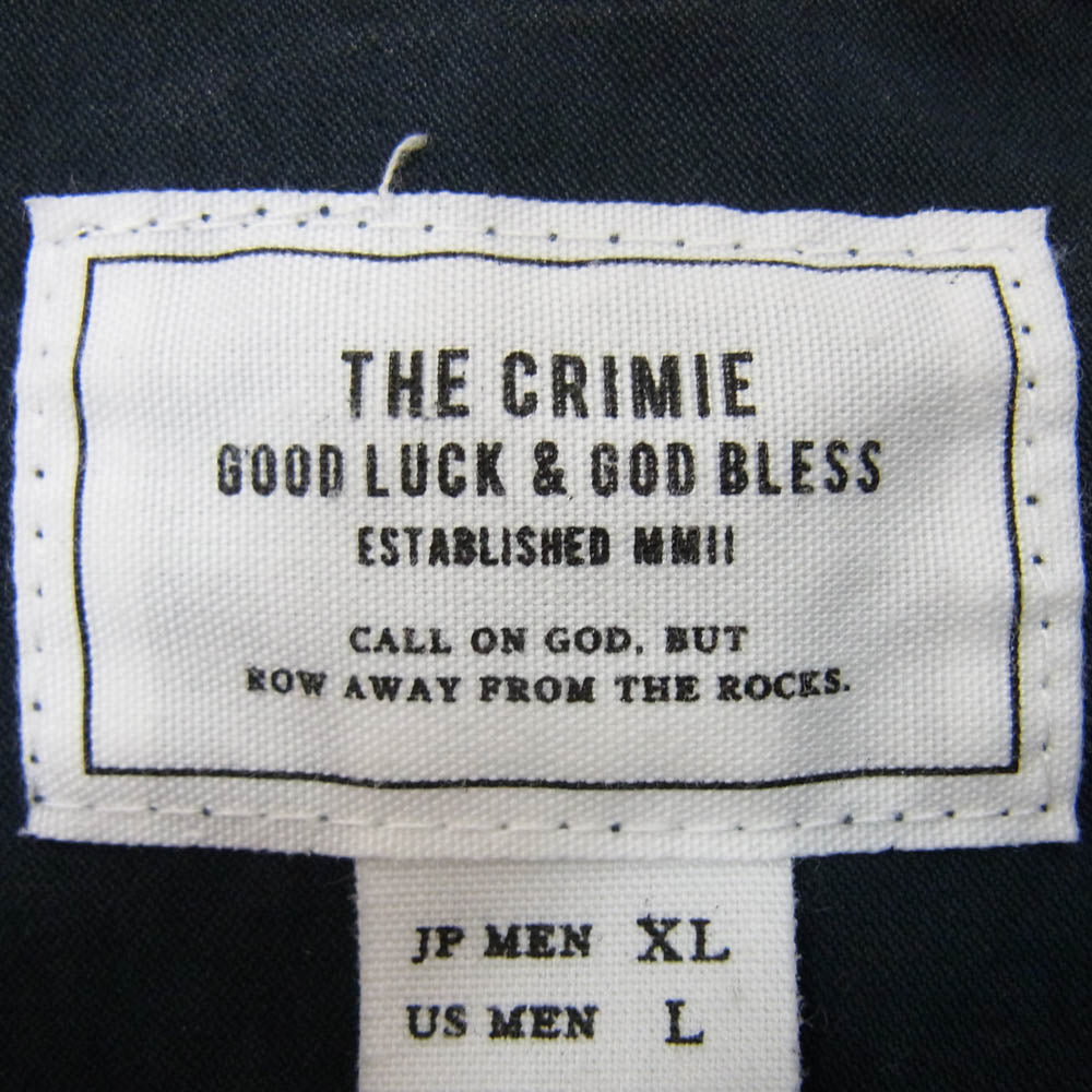 CRIMIE クライミー CR01-02L1-SL01 NYLON & COTTON MILITARLY SHIRT ナイロン コットン ロゴ ミリタリー シャツ ネイビー系 XL【中古】