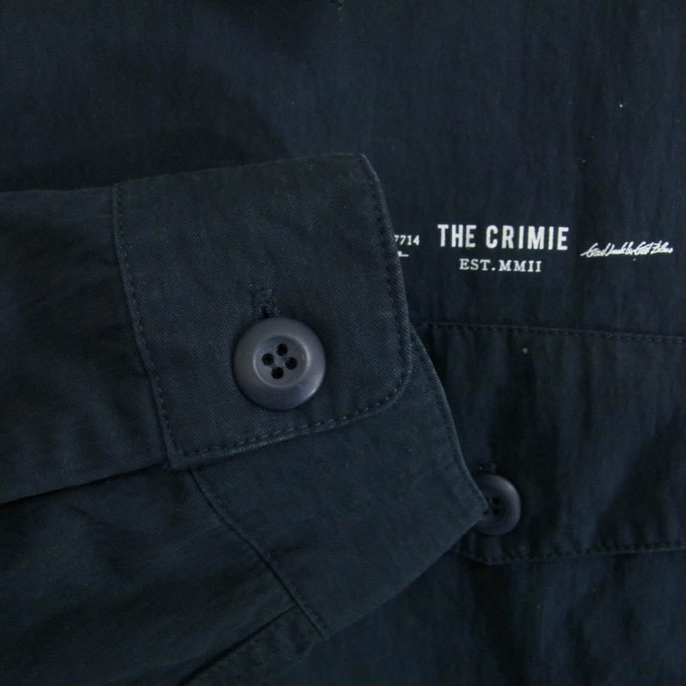 CRIMIE クライミー CR01-02L1-SL01 NYLON & COTTON MILITARLY SHIRT ナイロン コットン ロゴ ミリタリー シャツ ネイビー系 XL【中古】