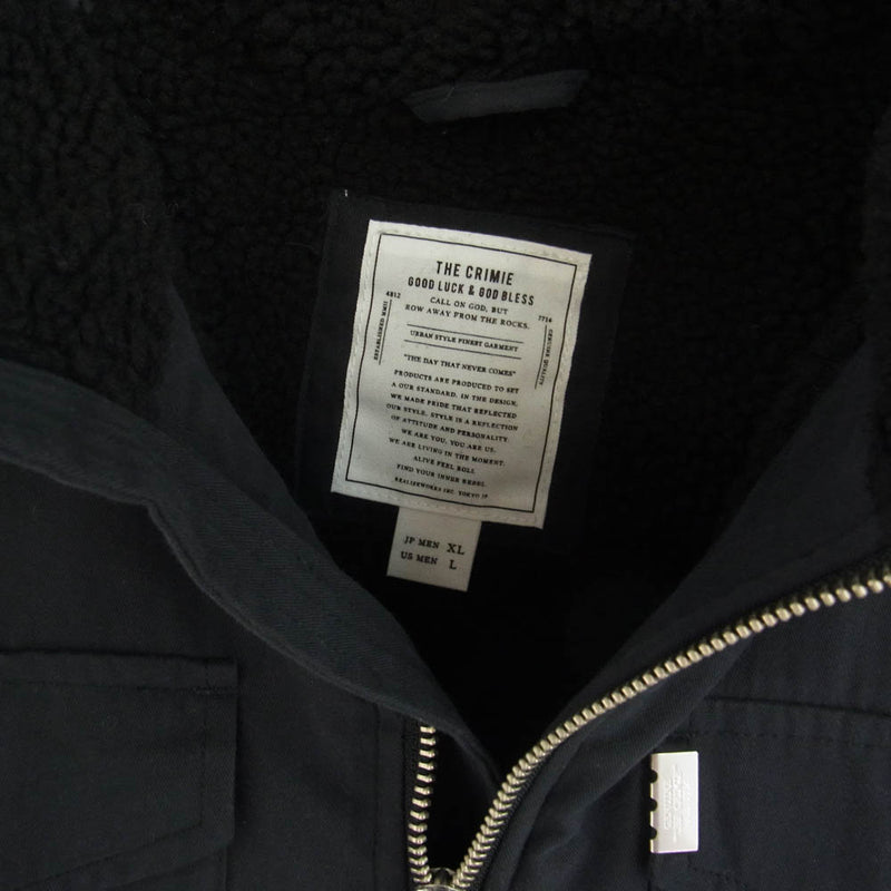 CRIMIE クライミー CR1-02L5-JK33 WILL MILITARY BOA HOODED JACKET ミリタリー ボアジャケット ブラック系 XL【中古】