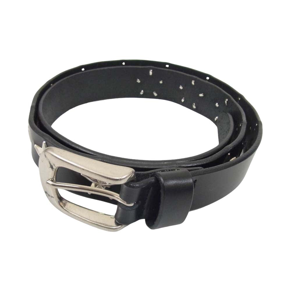 CRIMIE クライミー CR1-02C5-WB05 STAR STUDDED BELT スター スタッズ レザー ベルト ブラック系 36【中古】