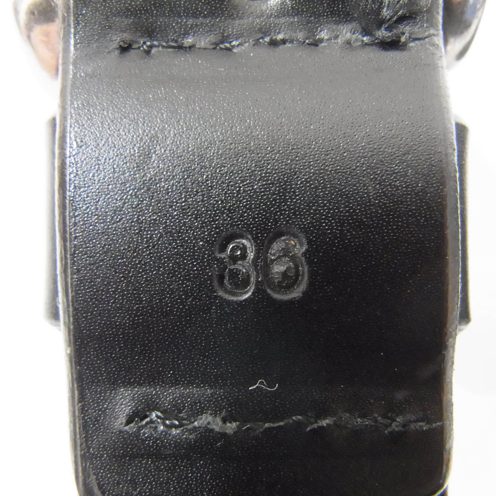 CRIMIE クライミー CR1-02C5-WB05 STAR STUDDED BELT スター スタッズ レザー ベルト ブラック系 36【中古】