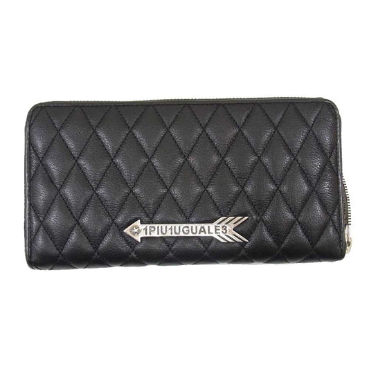 1piu1uguale3 ウノピュウノウグァーレトレ × CODY SANDERSON コディーサンダーソン round zip wallet ラウンド ジップ ウォレット ブラック系【美品】【中古】