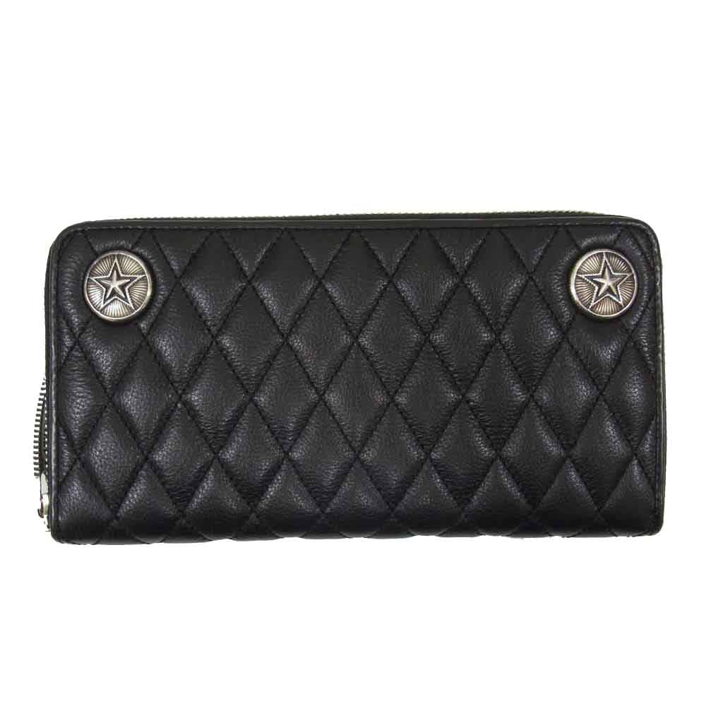 1piu1uguale3 ウノピュウノウグァーレトレ × CODY SANDERSON コディーサンダーソン round zip wallet ラウンド ジップ ウォレット ブラック系【美品】【中古】