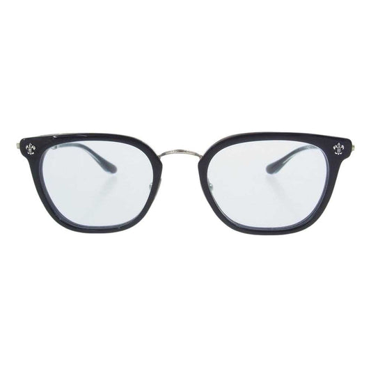 CHROME HEARTS クロムハーツ（原本無） 銀座店購入時冊子付属 STRAPADICTOME BK/SS ブラックフレーム 度無し アイウェア 眼鏡 アイウェアクロス付属 フレーム：ブラック、シルバー系 51□21-148【中古】