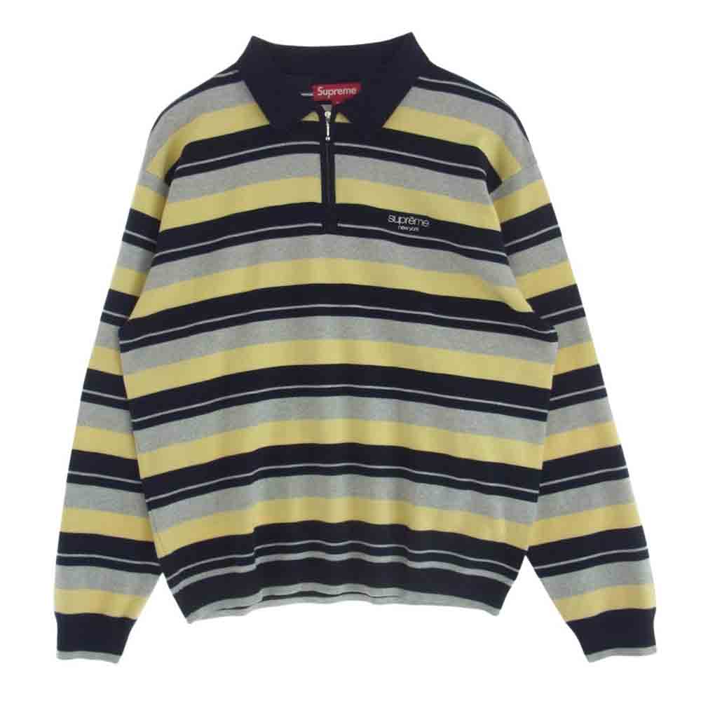 Supreme シュプリーム 24AW 24FW Stripe Zip L/S Polo ストライプ ジップアップ フルジップ ロングスリーブ 長袖 ポロシャツ ニット ニットポロ マルチカラー系【極上美品】【中古】