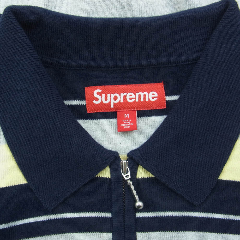 Supreme シュプリーム 24AW 24FW Stripe Zip L/S Polo ストライプ ジップアップ フルジップ ロングスリーブ 長袖 ポロシャツ ニット ニットポロ マルチカラー系【極上美品】【中古】