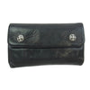 CHROME HEARTS クロムハーツ（原本無） ウェーブ ウォレット クロスボタン 長財布 ブラック系【中古】