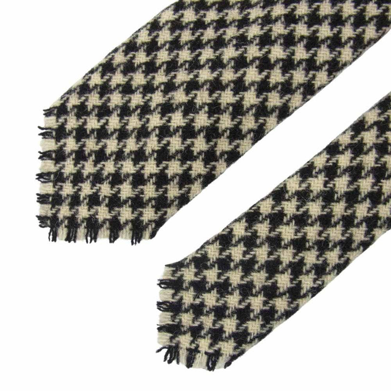 ANATOMICA アナトミカ HAND FRINGE TIE HOUNDSTOOTH ウール ハウンドトゥース ウール100％ 千鳥格子 ネクタイ ブラック系【美品】【中古】