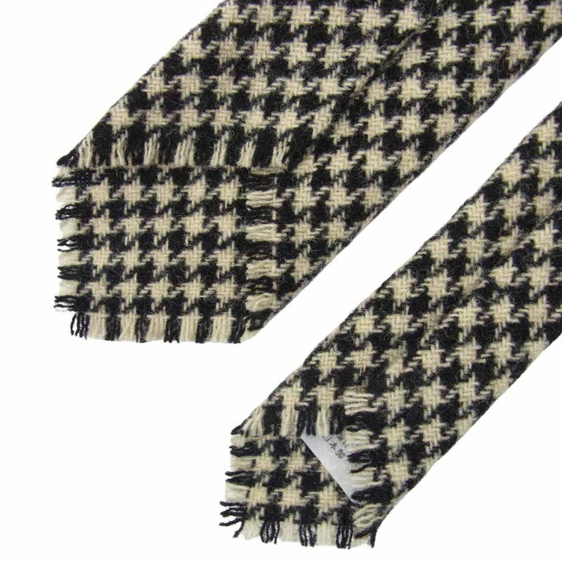 ANATOMICA アナトミカ HAND FRINGE TIE HOUNDSTOOTH ウール ハウンドトゥース ウール100％ 千鳥格子 ネクタイ ブラック系【美品】【中古】