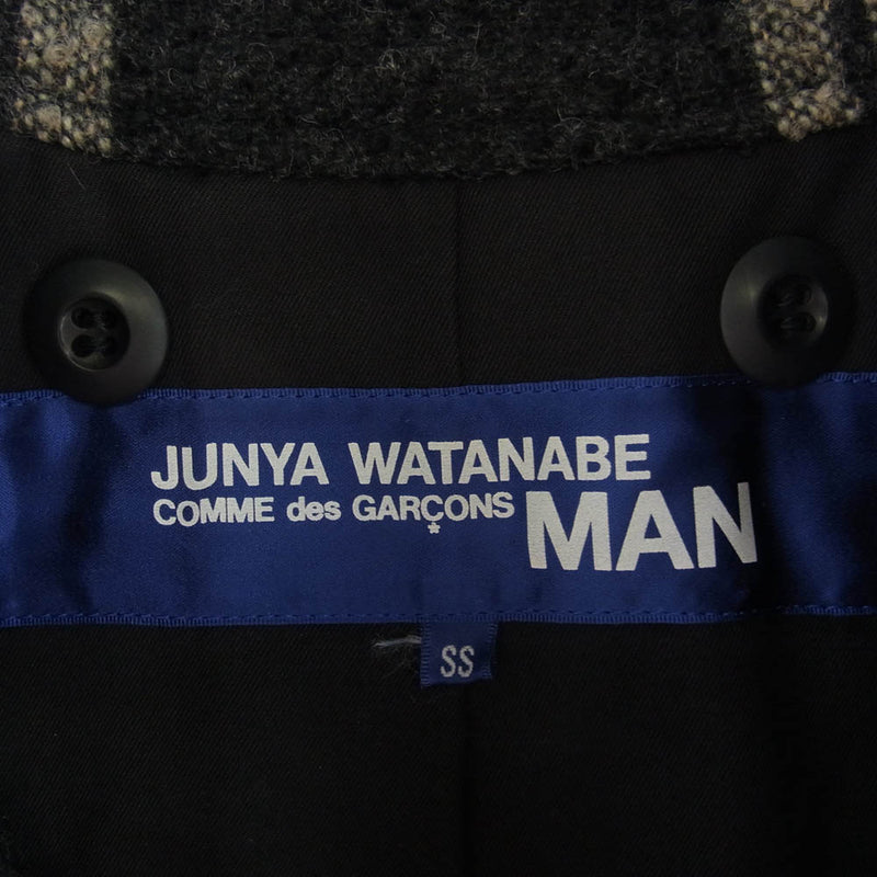 JUNYA WATANABE COMME des GARCONS MAN ジュンヤワタナベコムデギャルソンマン AD2006 WR-J046 M65 起毛ウール リバーシブル ストライプ スタンドカラー ブルゾン ジャケット SS【中古】