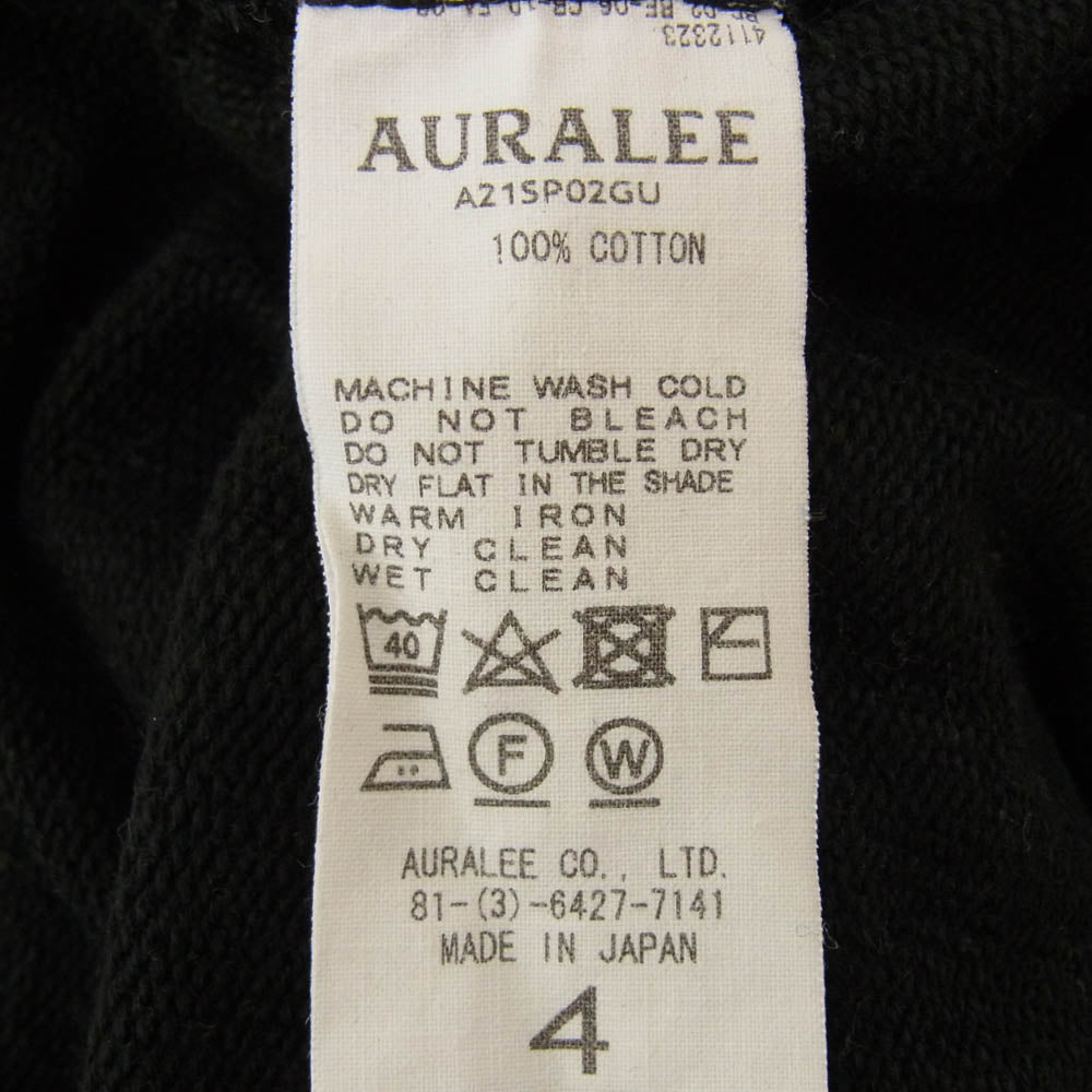 AURALEE オーラリー 21SS A21SP02GU SUPER SOFT SWEAT BIG P/O スーパーソフト スウェット トレーナー ブラック系 4【中古】