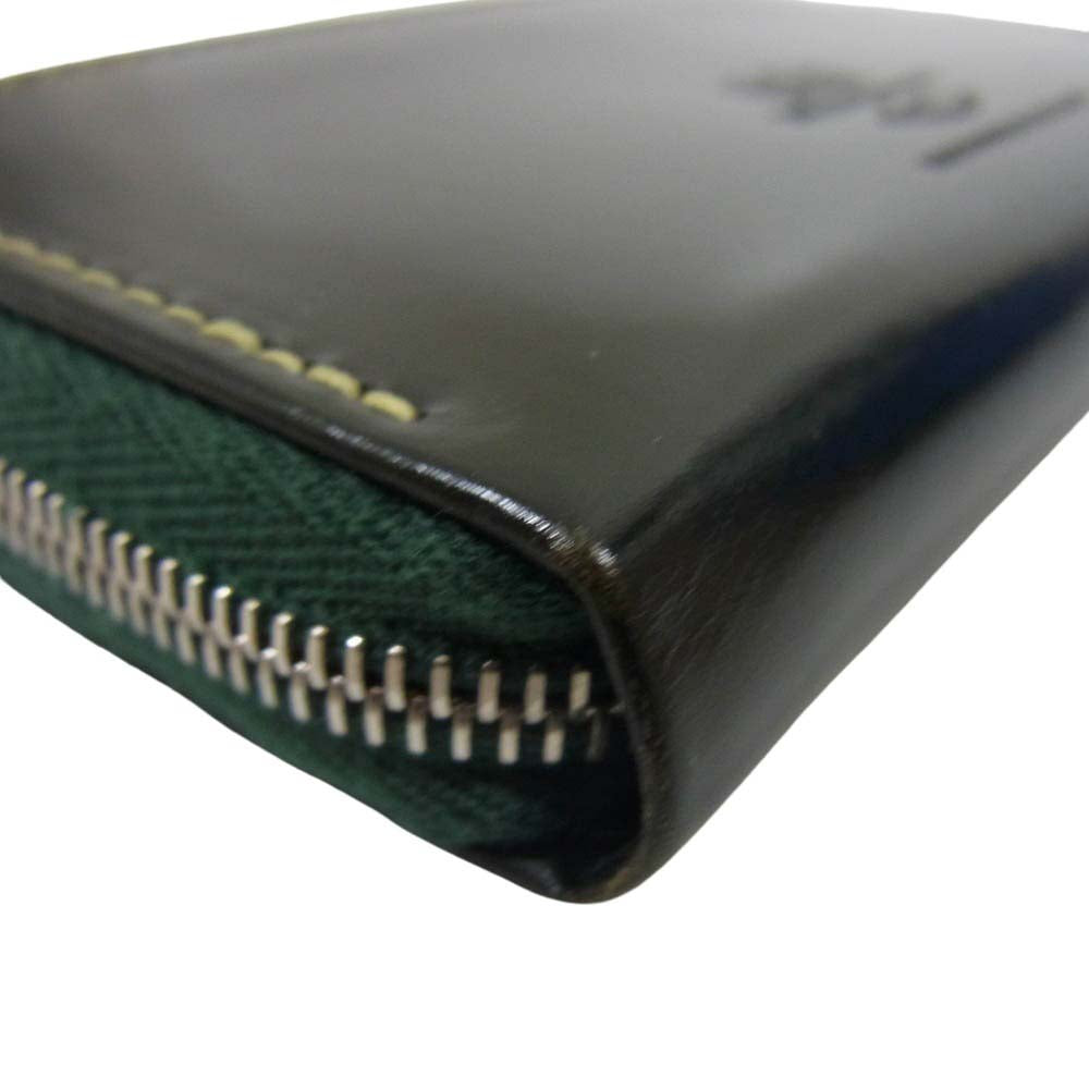 WHITE HOUSE COX ホワイトハウスコックス S1941 ミニジップパース ラウンドジップ コインウォレット コインケース 小銭入れ グリーン系【極上美品】【中古】