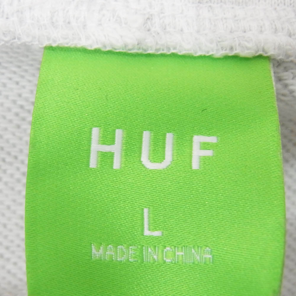 HUF ハフ 20周年限定 CONVERSION ZIP FLEECE コンバージョン ハーフジップ スウェット トレーナー グレー系 L【中古】