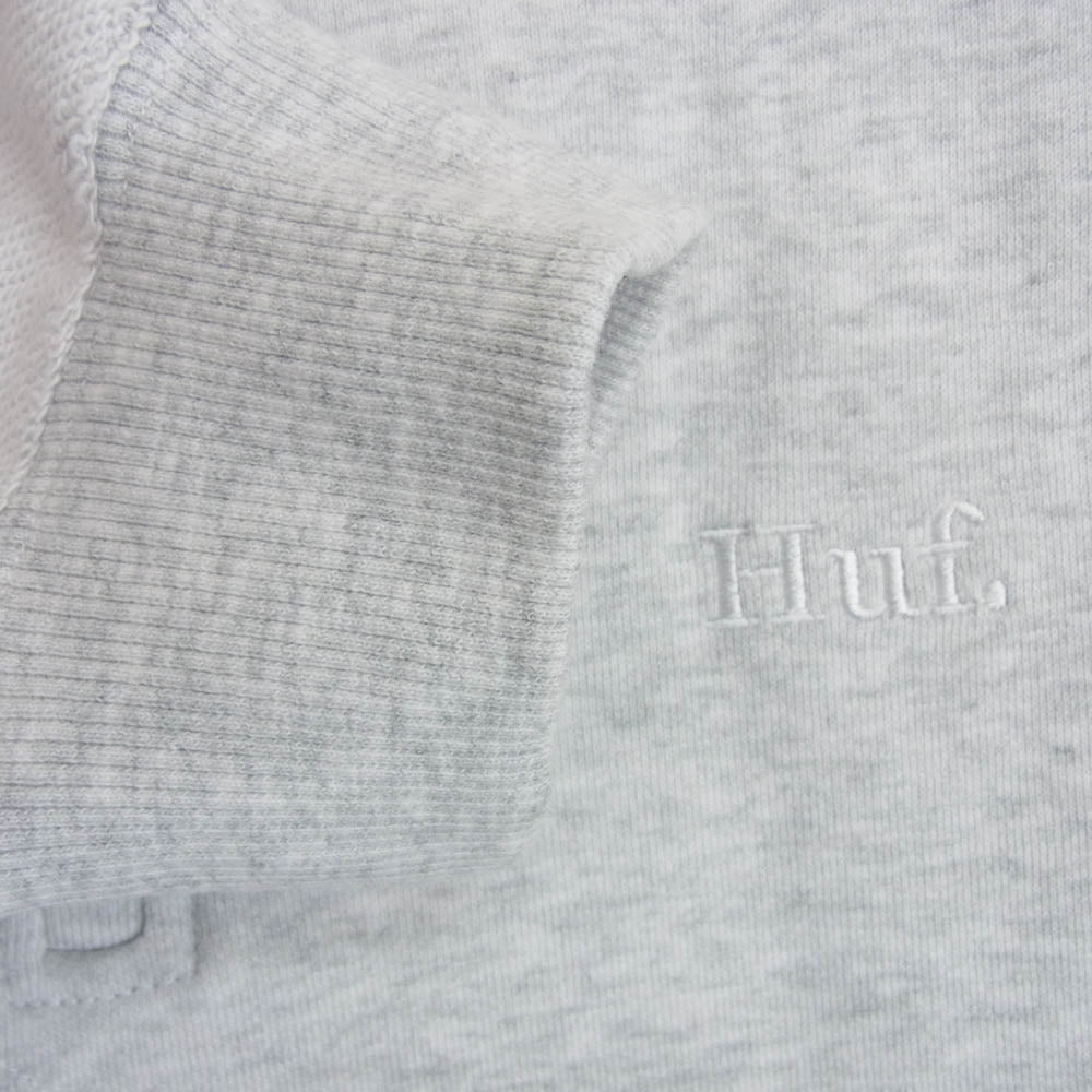 HUF ハフ 20周年限定 CONVERSION ZIP FLEECE コンバージョン ハーフジップ スウェット トレーナー グレー系 L【中古】