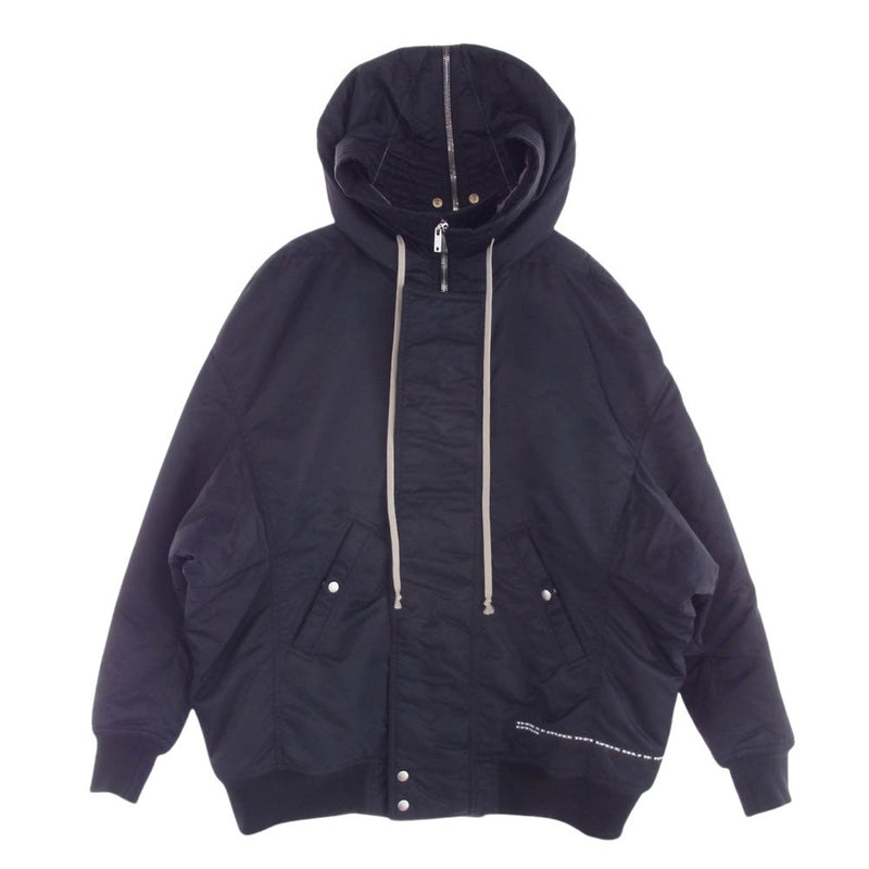 Rick Owens リックオウエンス 23AW DU02C5765-BRER1 DRKSHDW ダークシャドウ HOODED LONG BOMBER フーデッド ロング ボンバー ジャケット ブラック系 S【中古】