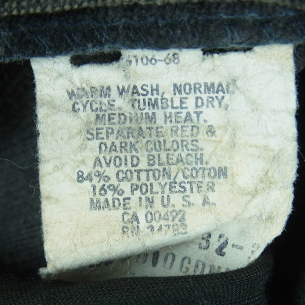 Lee リー ヴィンテージ USA製 42TALON ZIP ベロア ストレート パンツ ブラック系 サイズ表記なし【中古】