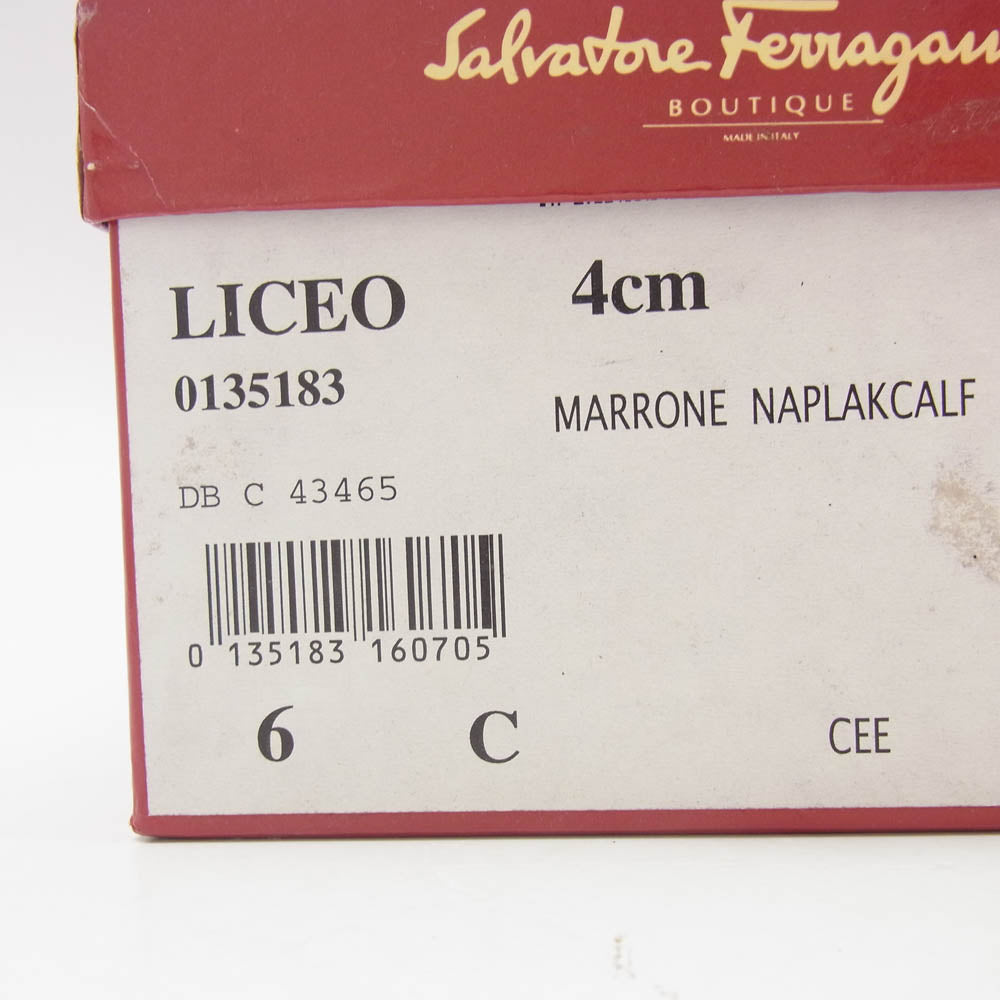 Salvatore Ferragamo サルヴァトーレフェラガモ LICEO リボン パンプス シューズ ブラウン系 6C【中古】