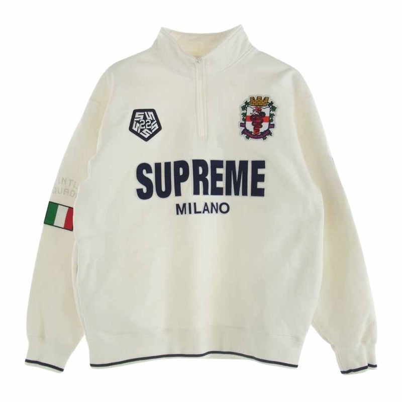 Supreme シュプリーム 22AW Milano Half Zip Pullover ミラノ ハーフジップ プルオーバー スウェット ホワイト系 M【中古】