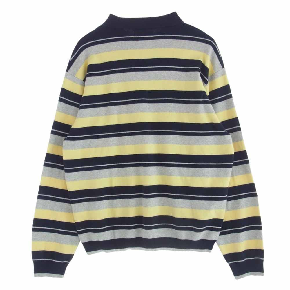 Supreme シュプリーム 24AW Stripe Zip L/S Polo ストライプ ジップ ポロシャツ スウェット マルチカラー系 L【中古】