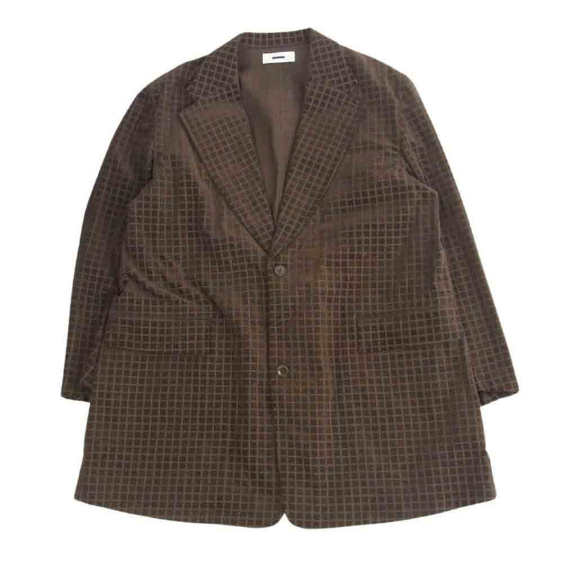 リバーバレイト L'ECHOPPE 別注 GRID CORDUROY LONG JACKET CORDUROY TROUSERS コーデュロイ ロングジャケット コーデュロイ トラウザー パンツ セットアップ ブラウン系 上38 下32【中古】