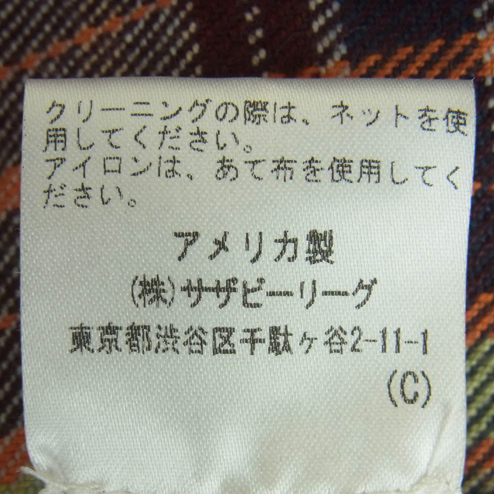 THE ELDER STATESMAN エルダー ステイツマン コットン ネルシャツ 長袖 シャツ チェック柄 レッド系 ライトブルー系 ブルー系 XXS【中古】