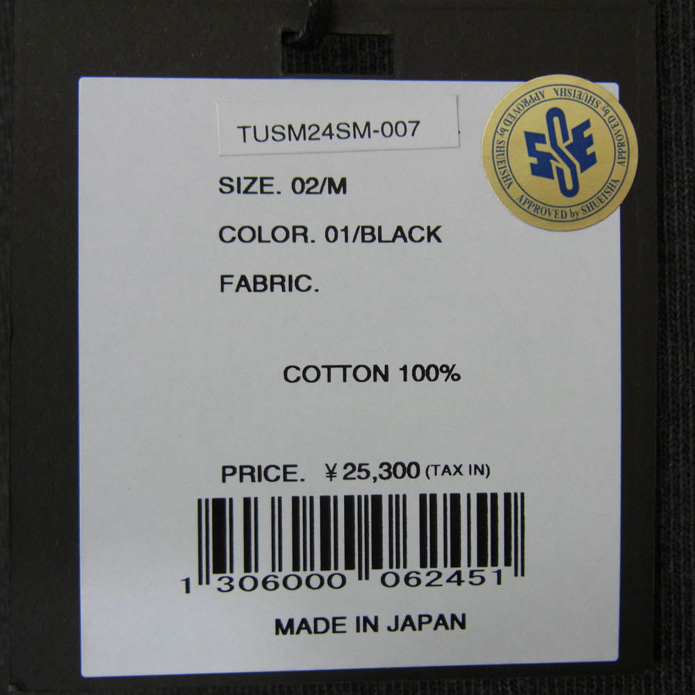 シュガー パンチ TUSM24SM-007 嘘喰い USOGUI S/S T-SHIRT 元零號立会人伽羅 ヴィンテージ加工 半袖Tシャツ ブラック系 M【極上美品】【中古】
