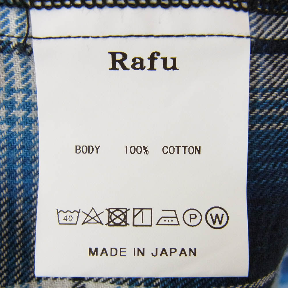 ラフ Rafu002 western shirt ウエスタン 長袖 シャツ ブルー系 L【美品】【中古】