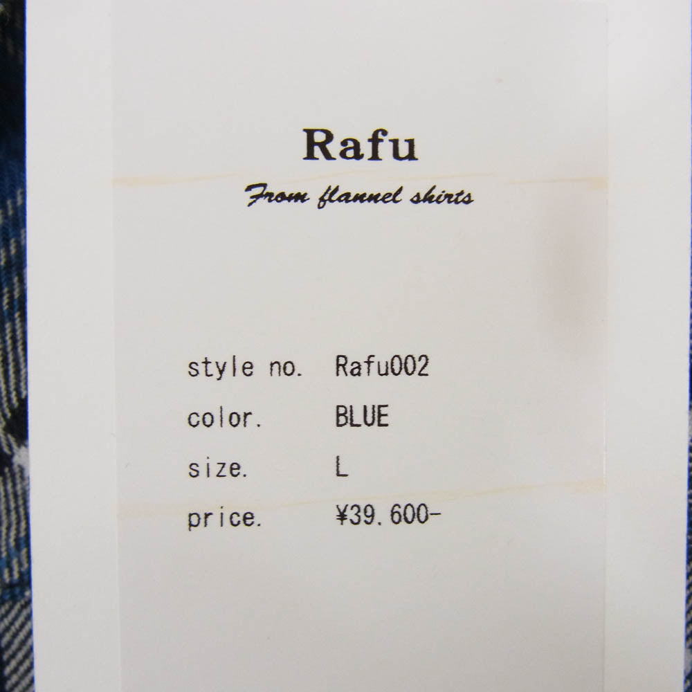 ラフ Rafu002 western shirt ウエスタン 長袖 シャツ ブルー系 L【美品】【中古】