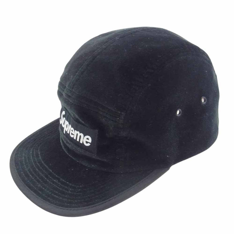 Supreme シュプリーム 16AW Neon Velour Camp Cap ネオン ベロア キャンプ キャップ ブラック系【中古】