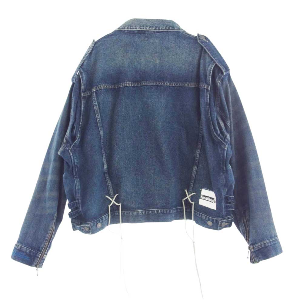 FACETASM ファセッタズム 20SS × LEVIS BIKERS TRUCKER JACKET デニム バイカーズトラッカージャケット ライダース インディゴブルー系 M【中古】