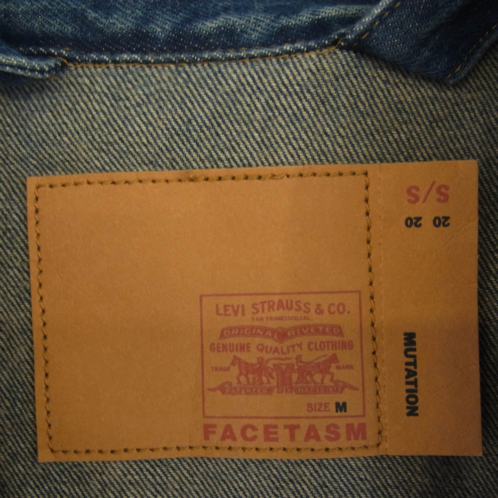 FACETASM ファセッタズム 20SS × LEVIS BIKERS TRUCKER JACKET デニム バイカーズトラッカージャケット ライダース インディゴブルー系 M【中古】