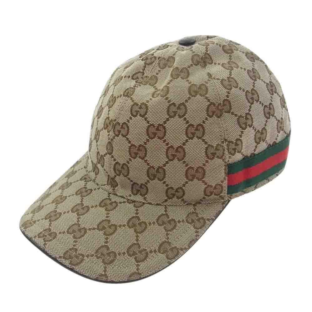 GUCCI グッチ 200035-21891 ウェブストライプ GG キャンバス BB キャップ L【中古】