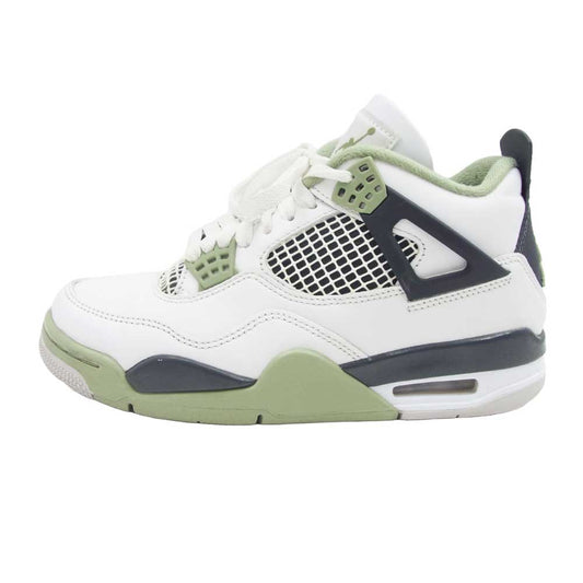 NIKE ナイキ AQ9129-103 Women's Air Jordan 4 Oil Green ウィメンズ エアジョーダン4 オイルグリーン スニーカー ホワイト系 グリーン系 23.5cm【中古】