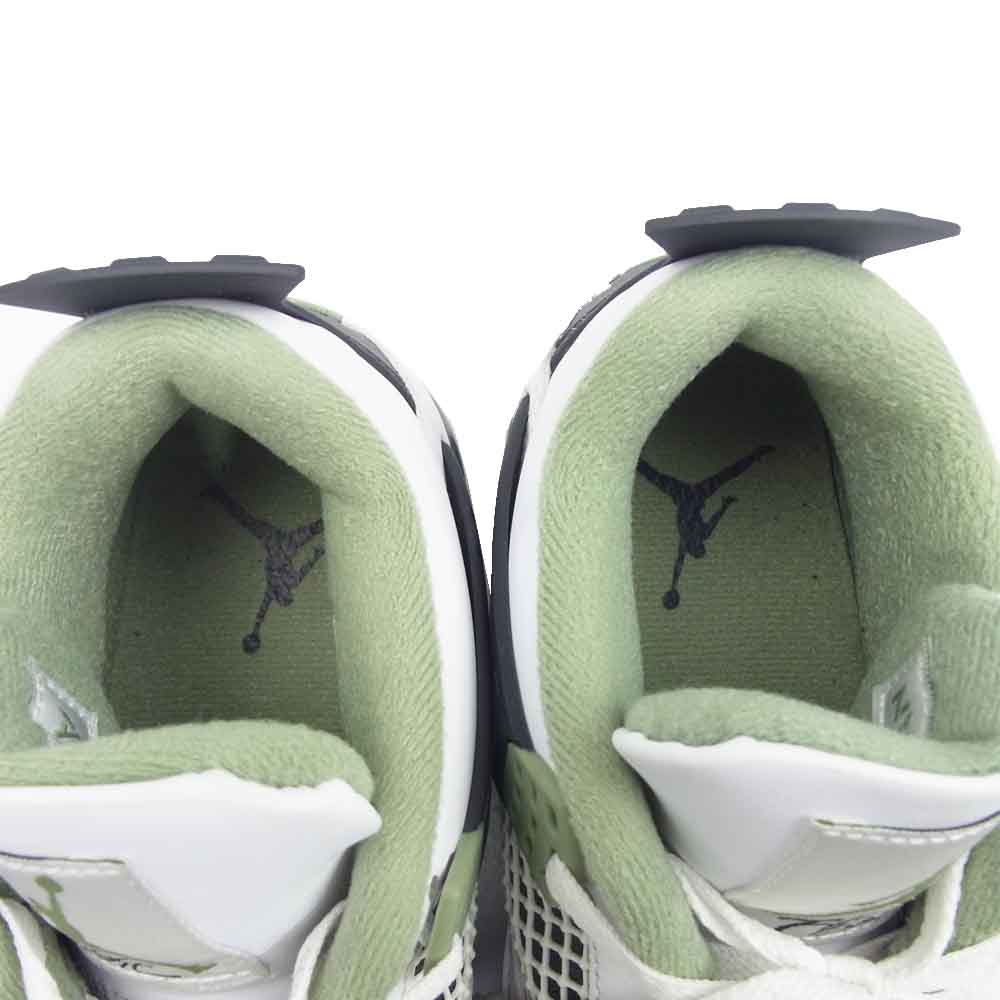NIKE ナイキ AQ9129-103 Women's Air Jordan 4 Oil Green ウィメンズ エアジョーダン4 オイルグリーン スニーカー ホワイト系 グリーン系 23.5cm【中古】