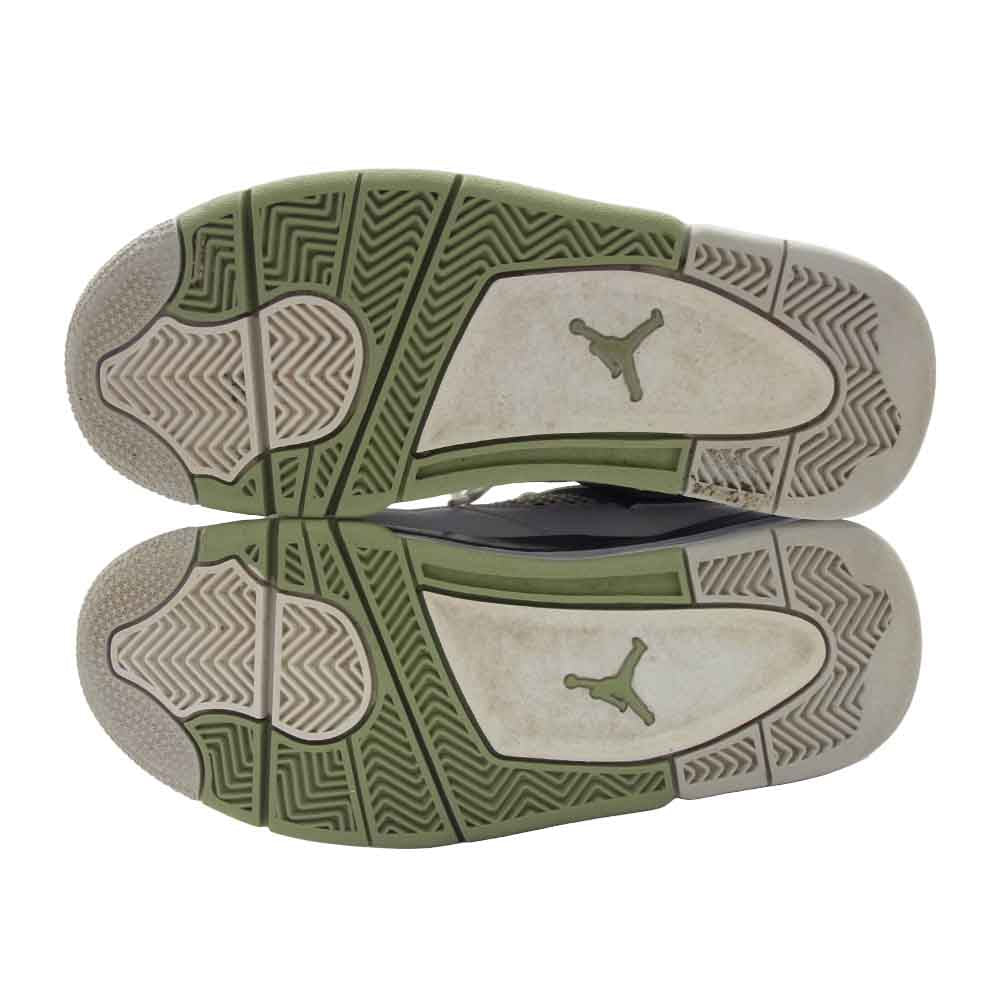 NIKE ナイキ AQ9129-103 Women's Air Jordan 4 Oil Green ウィメンズ エアジョーダン4 オイルグリーン スニーカー ホワイト系 グリーン系 23.5cm【中古】