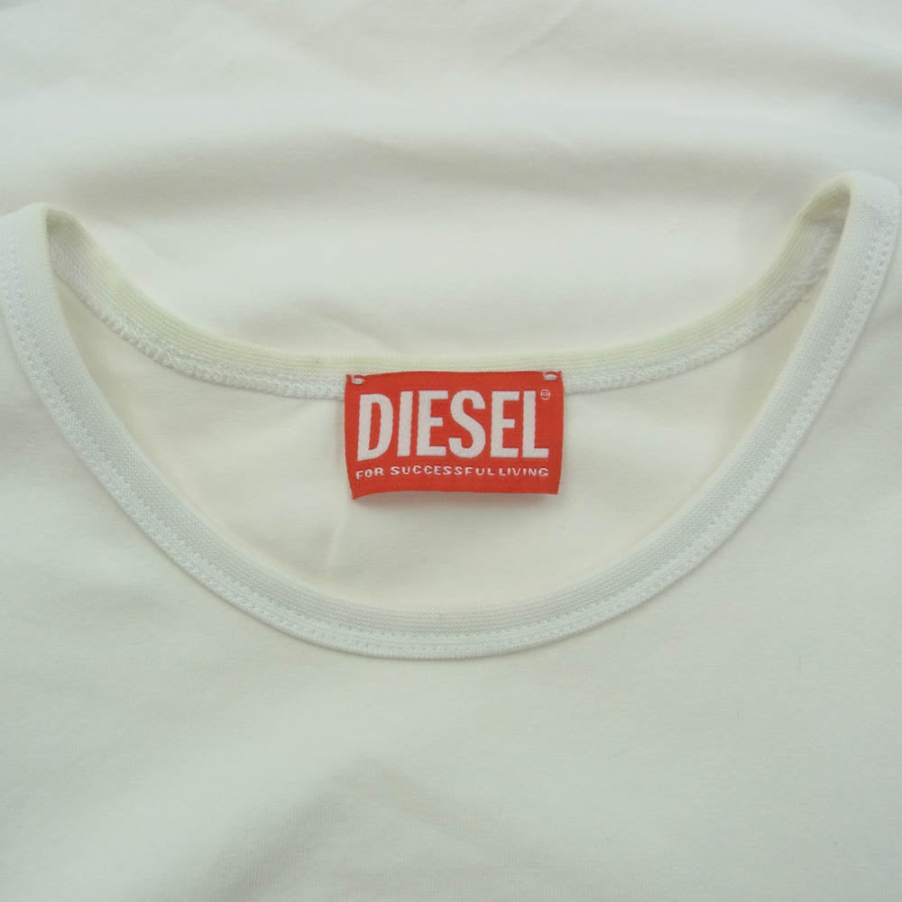 DIESEL ディーゼル オーバル ロゴ ショートスリーブ Tシャツ ホワイト系 S【中古】