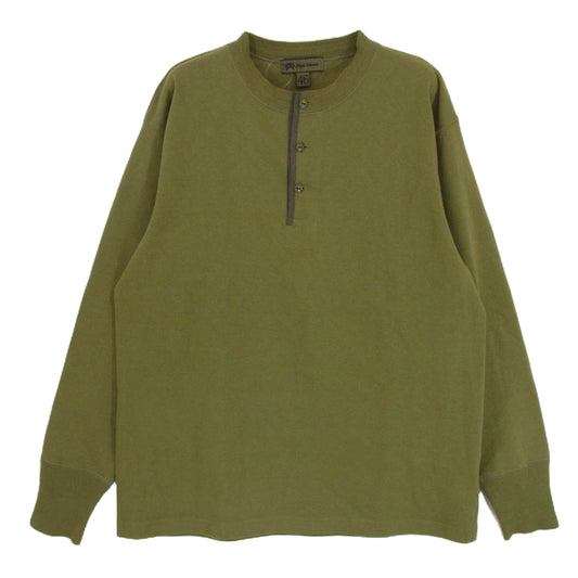 Nigel Cabourn ナイジェルケーボン 8041-00-20006 猫目 ボタン ヘンリー ネック カットソー カーキ系 46【中古】