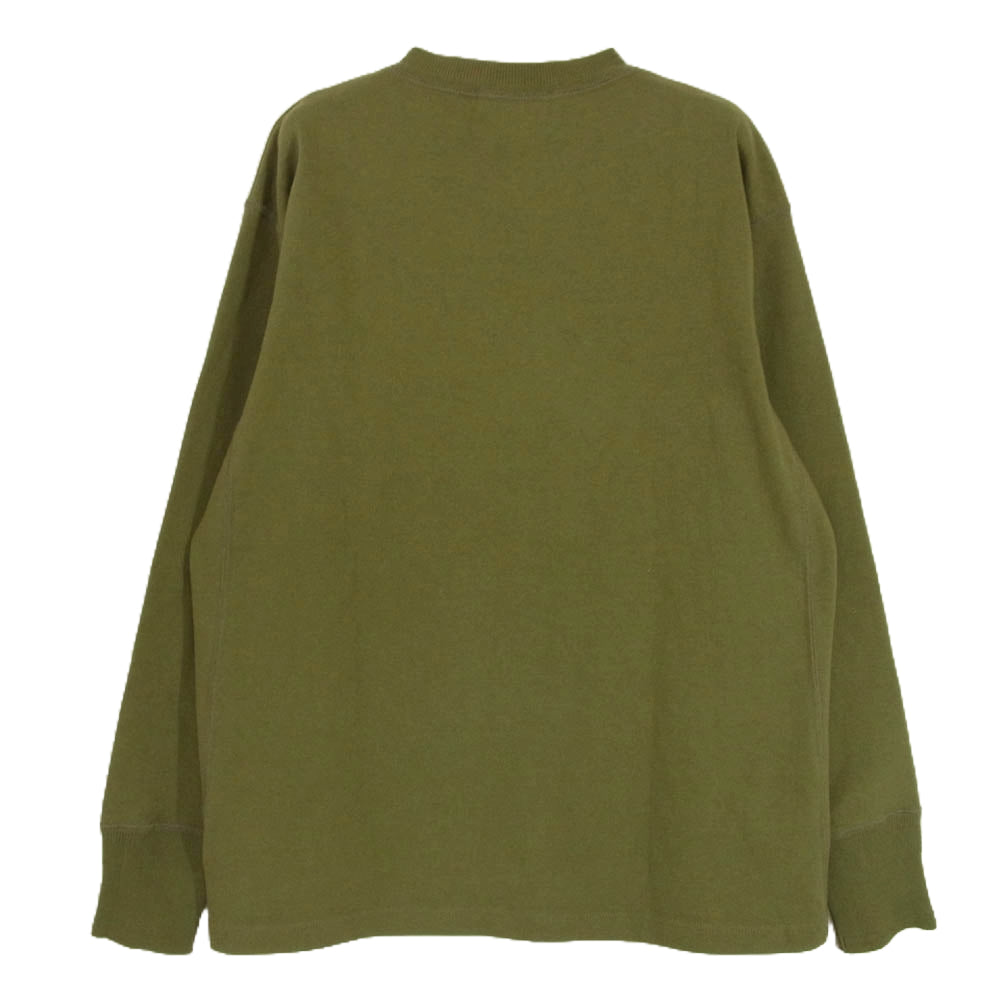 Nigel Cabourn ナイジェルケーボン 8041-00-20006 猫目 ボタン ヘンリー ネック カットソー カーキ系 46【中古】