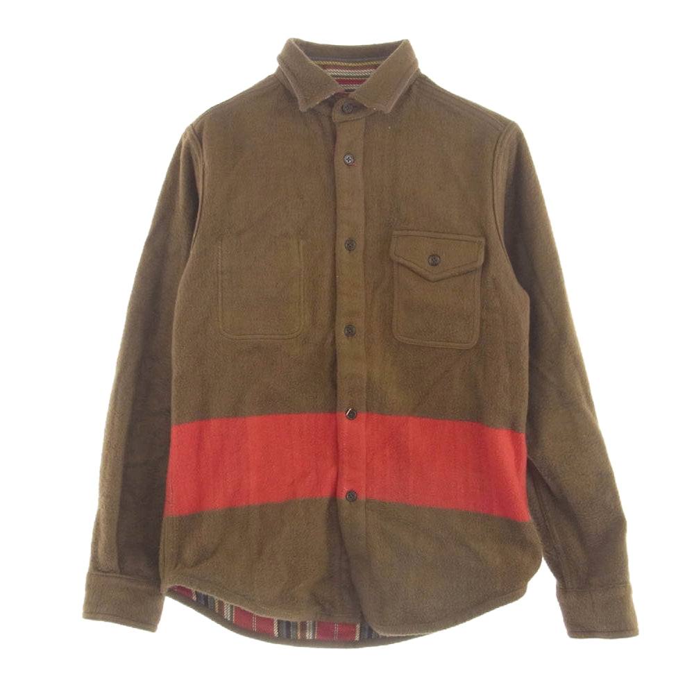 Nigel Cabourn ナイジェルケーボン 8039-00-10010 BLANKET REVERSIBLE FLANNEL SHIRT ブランケット リバーシブル 長袖 シャツ ブラウン系 レッド系 46【中古】