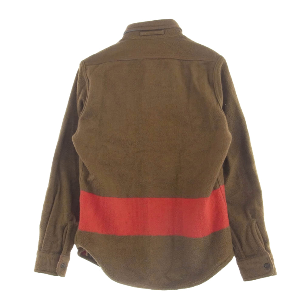 Nigel Cabourn ナイジェルケーボン 8039-00-10010 BLANKET REVERSIBLE FLANNEL SHIRT ブランケット リバーシブル 長袖 シャツ ブラウン系 レッド系 46【中古】