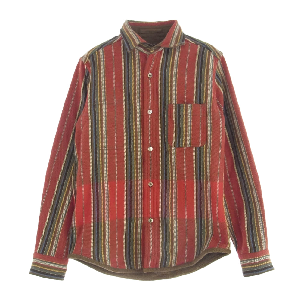 Nigel Cabourn ナイジェルケーボン 8039-00-10010 BLANKET REVERSIBLE FLANNEL SHIRT ブランケット リバーシブル 長袖 シャツ ブラウン系 レッド系 46【中古】