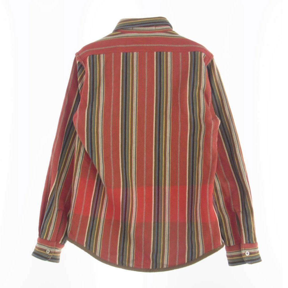 Nigel Cabourn ナイジェルケーボン 8039-00-10010 BLANKET REVERSIBLE FLANNEL SHIRT ブランケット リバーシブル 長袖 シャツ ブラウン系 レッド系 46【中古】
