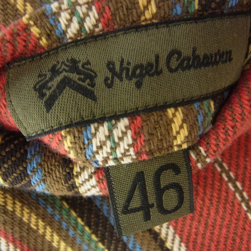 Nigel Cabourn ナイジェルケーボン 8039-00-10010 BLANKET REVERSIBLE FLANNEL SHIRT ブランケット リバーシブル 長袖 シャツ ブラウン系 レッド系 46【中古】
